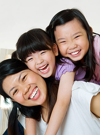 Mom with kids